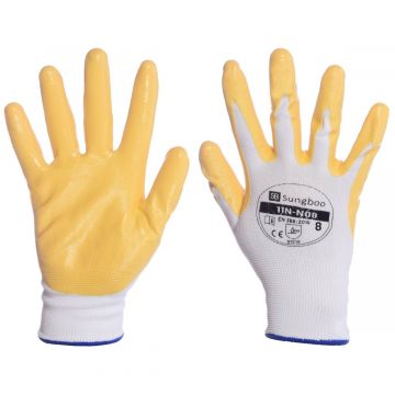 Rękawice powlekane żółtym nitrylem 11N-N08